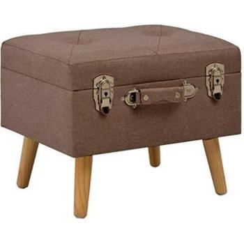 vidaXL Taburete de Almacenamiento Asiento Silla Sillón Banquillo Entrada Aparador Arcón Baúl Mueble Organizador Almacenaje 40 cm Marrón Tela