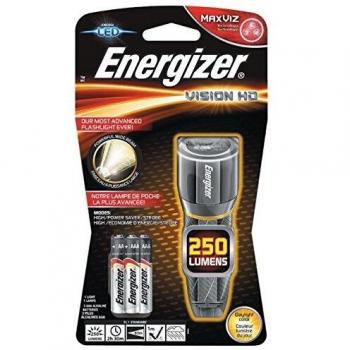 Linterna LED Energizer Metal Vision HD 270 Lúmenes con 3 Pilas AAA