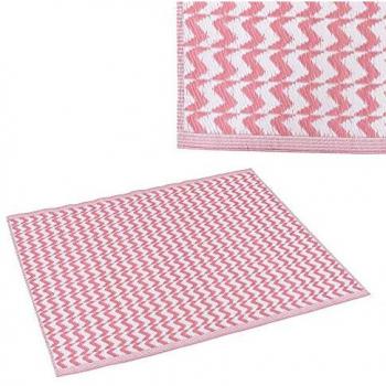 Alfombra de Exterior Naxos 160 x 230 cm Rosa Blanco Polipropileno Fácil Limpieza