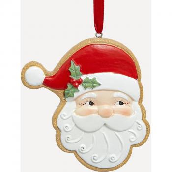 Colgante Navideño de Santa Galleta con Detalles Festivos