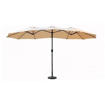 Parasol doble ovalado de acero con manivela 4,6x2,7m