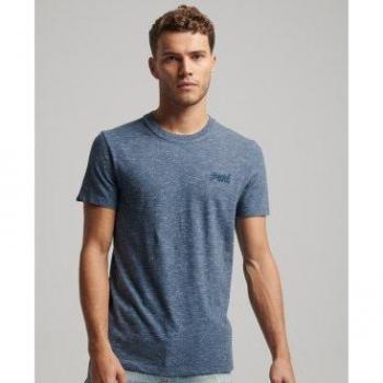 Camiseta Superdry Essential azul con logo vintage bordado