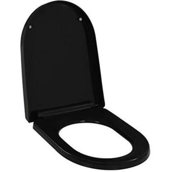 vidaXL Soft-close Toilet Seat with Quick-release Design Black