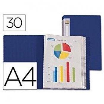Liderpapel Carpeta Personaliza37022 30 Fundas Polipropileno Din A4 Azul Lomo Personalizable