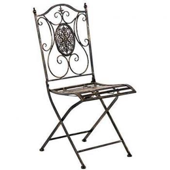 Silla de jardín plegable Sibell en metal bronce