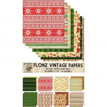 Paper Pack (24sh 6x6) Retro Christmas FLONZ Vintage Paper for Scrapbooking and Craft