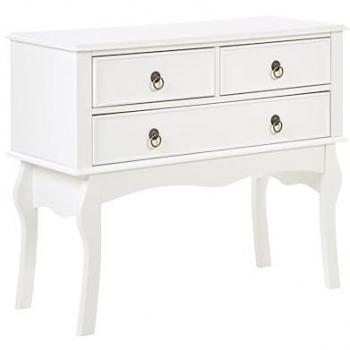 Consola Blanca Retro de MDF 91 x 35 cm con 3 Cajones Lamar