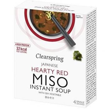 Clearspring Sopa de Miso Picante con Algas Instantánea 4x10g