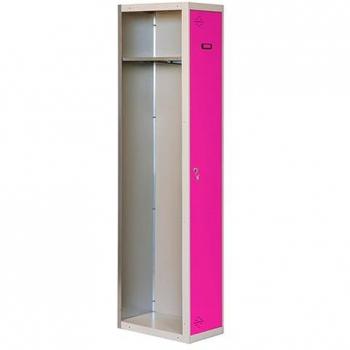 Taquilla SIMONLOCKER Profesional Desmontable, 1 Puerta, 1800x300x500 mm, Metal, Gris/Rosa