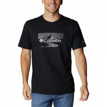 Camiseta de Manga Corta Columbia Path Lake™ II, color negro y gris, talla S
