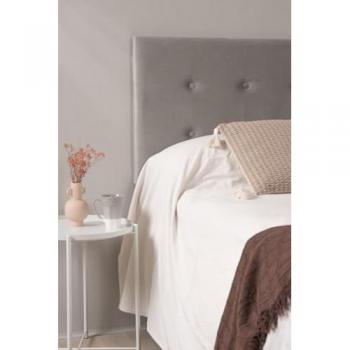 Cabecero Buttons Terciopelo Gris para Camas de 135 cm