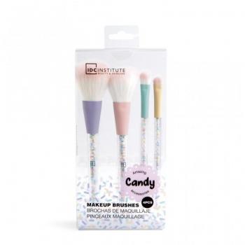 IDC Institute Candy Makeup Brushes Set - 4-Piece Cosmetic Brush Collection