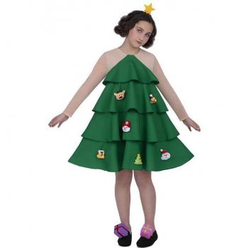Costumes - Disfraz de Árbol de Navidad Adornado Deluxe para Niña