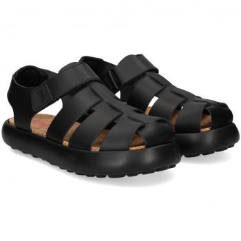 CAMPER Pelotas Flota Sandals for Men - Black, Size 42, Smooth Leather