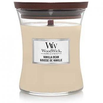 Woodwick Medium Hourglass Scented Candle | Vanilla Bean | with Crackling Wick | Burn Time: Up to 60 Hours, Vanilla Bean