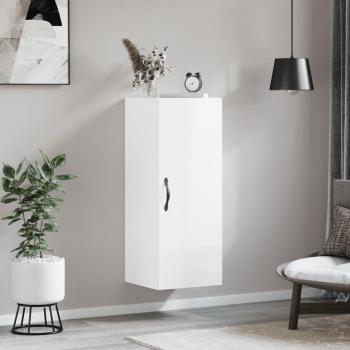 Armario de pared blanco pulido 34,5x34x90 cm madera multicapa vidaXL