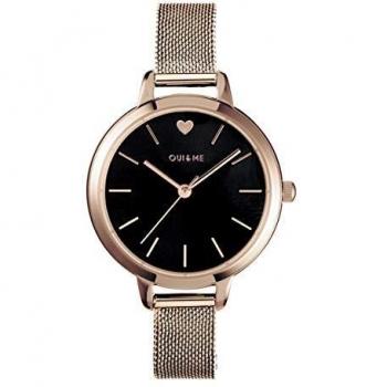 Oui & Me Petite Amourette Women's Watch - Black Dial, Rose Gold Tone, Stainless Steel Quartz