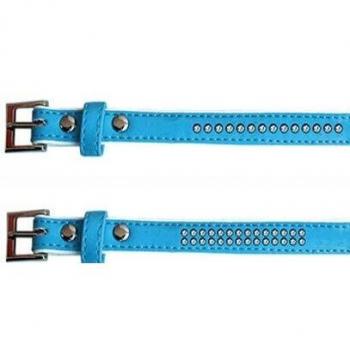 Freedog Collar Polipiel Brillantes Azul 1,3x25cm