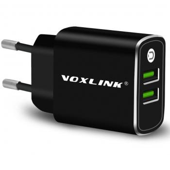 Cargador movil Con 2 Puertos USB Aleación de Aluminio, VOXLINK USB Cargador de Viaje inteligente Universal Cargador USB de Pared USB Adaptador para Huawei, Xiaomi, iPad Air / Pro, iPhone X / 8 / 8 Plus / 7, Samsung, HTC, LG Teléfonos Inteligentes, Table