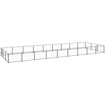 vidaXL Dog Kennel Black 27 m² Steel