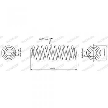 Muelle de suspensión MONROE SP3644 para MERCEDES-BENZ SLK