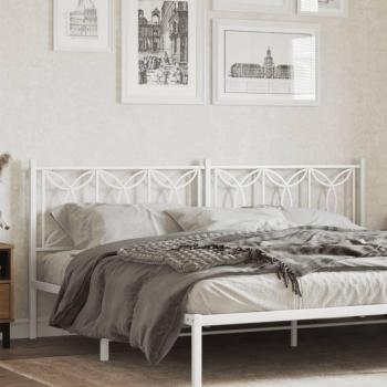 Cabecero de metal blanco 193 cm Vidaxl con diseño moderno, estructura de metal resistente, acabado en color blanco, dimensiones de 193 cm de ancho, compatible con camas estándar y fácil instalación