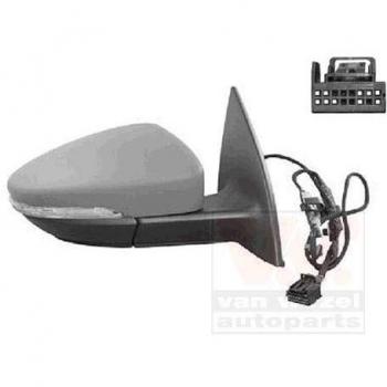 Espejo retrovisor VAN WEZEL 5891808 con ajuste eléctrico, cristal convexo, acabado negro y diseño OEM