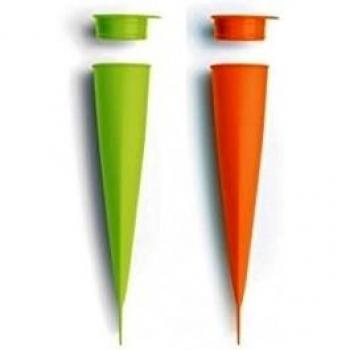Lékué 3400200BI06 - Moldo para helados, 2 unidades, silicona, color naranja y verde