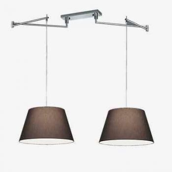Lámpara Colgante Certo Cónica 2 Luces E27 Ajustable en Blanco y Antracita