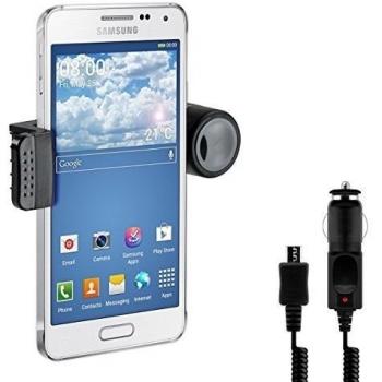 kwmobile soporte para la ventilación del automóvil para Samsung Galaxy Alpha - soporte para las rejillas de ventilación del coche en negro + Dispositivo de carga