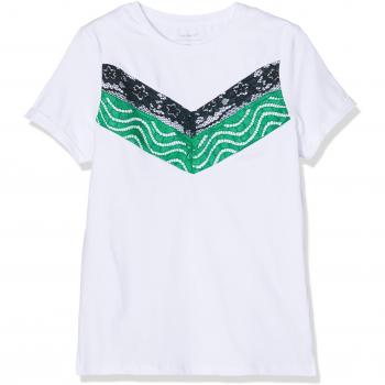 NAME IT Nkfbianne SS Top Noos, Camiseta para Niñas, Blanco