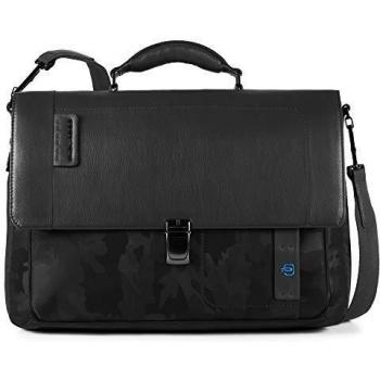 Piquadro Black Expandable Laptop and iPad Briefcase