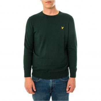 Lyle & Scott Men's Cotton Merino Crew Neck Jumper - Green - Size Small