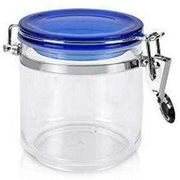 Metaltex Bote Cocina Redondo 'Aroma Line' 0,70 LT con Tapa ACRÍLICA, Número: 1 Unidad, 0,8l