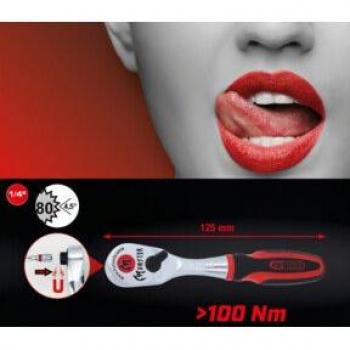 Chicharra reversible KS TOOLS 935.1495, trinquete reversible para puntas MONSTER de 1/4'', longitud 125 mm, color rojo/negro