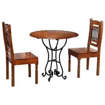 vidaXL Acacia Set Muebles Bistró 3 Piezas Madera Mesa Silla Alta Mobiliario