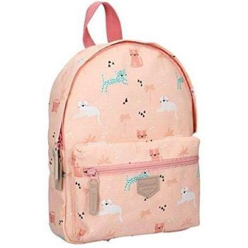 Kidzroom - Mochila infantil para niña, diseño de leopardo, color melocotón