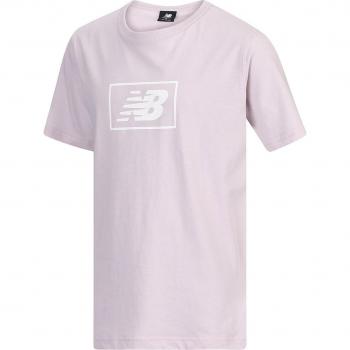 Camiseta New Balance Essentials Sports Logo manga corta rosa blanco junior - M