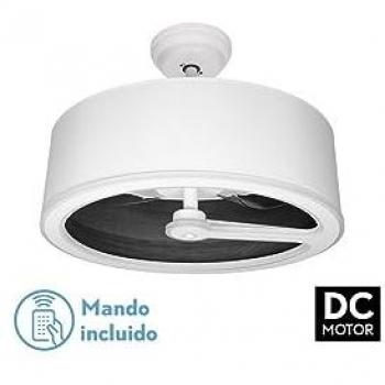 Ventilador DC Tatiana 110W Blanco/Madera Negra, 3 Aspas, Ángulo de Inclinación 62°, Temperatura de Color 3000-4000-6000K, Flujo Luminoso 935