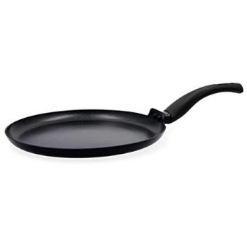Crepera Quid Hydra de Aluminio Estampado 28 cm Negro con Asas Baquelita Soft Touch, Antiadherente y Apta para Vitrocerámica, Inducción, Eléctrico y Gas