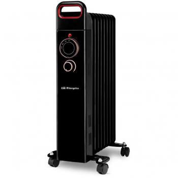 Radiador de Aceite Orbegozo RUN 2000, 9 Elementos, 3 Potencias, 2000W, Negro