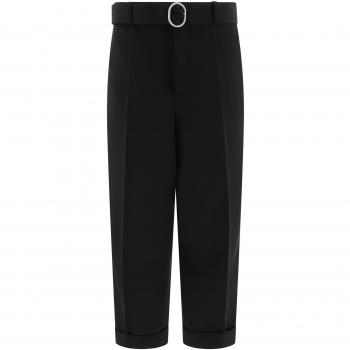 Jil Sander Men's Black Belted Straight Trousers Size M