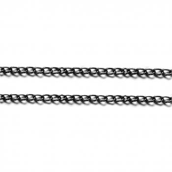 Présentoirs pour Bijoux - Cadena de eslabones de aluminio, 1 m, color negro, dimensiones: 9 x 5 mm