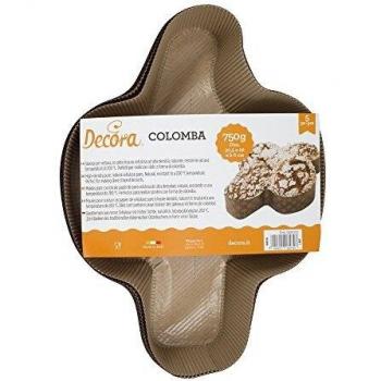 Decora 0320173 5 MOLDES para COLOMBA 750 G, Papel de Pura celulosa, marrón
