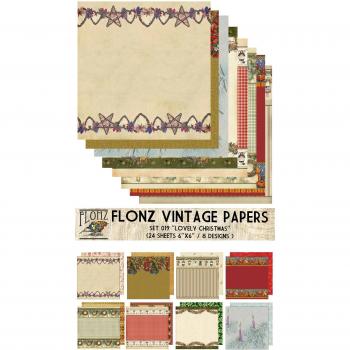 Paper Pack (24sh 6x6) Lovely Christmas FLONZ Vintage Paper for Scrapbooking and Craft