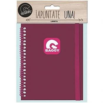 Baggy Libreta A6 con Elastico Lateral Color Fucsia