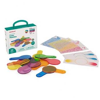 Paletinas de Colores Translúcidas Miniland - Set de paletinas en varios colores, diseño translúcido, ideales para mezclar y aplicar pintura, aptas para niños, fáciles de manejar y lavar