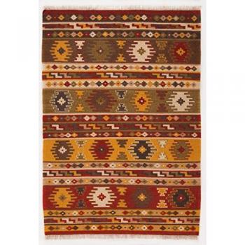 Alfombra Kilim Kelem Original Hecha a Mano Clásica 160x230 cm Multicolor