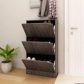 Zapatero 3 Puertas Multicapa Gris Sonoma 59x24x105 cm