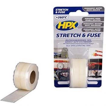 Cinta de Autofusión Impermeable HPX Stretch & Fuse Transparente 25mm x 3m